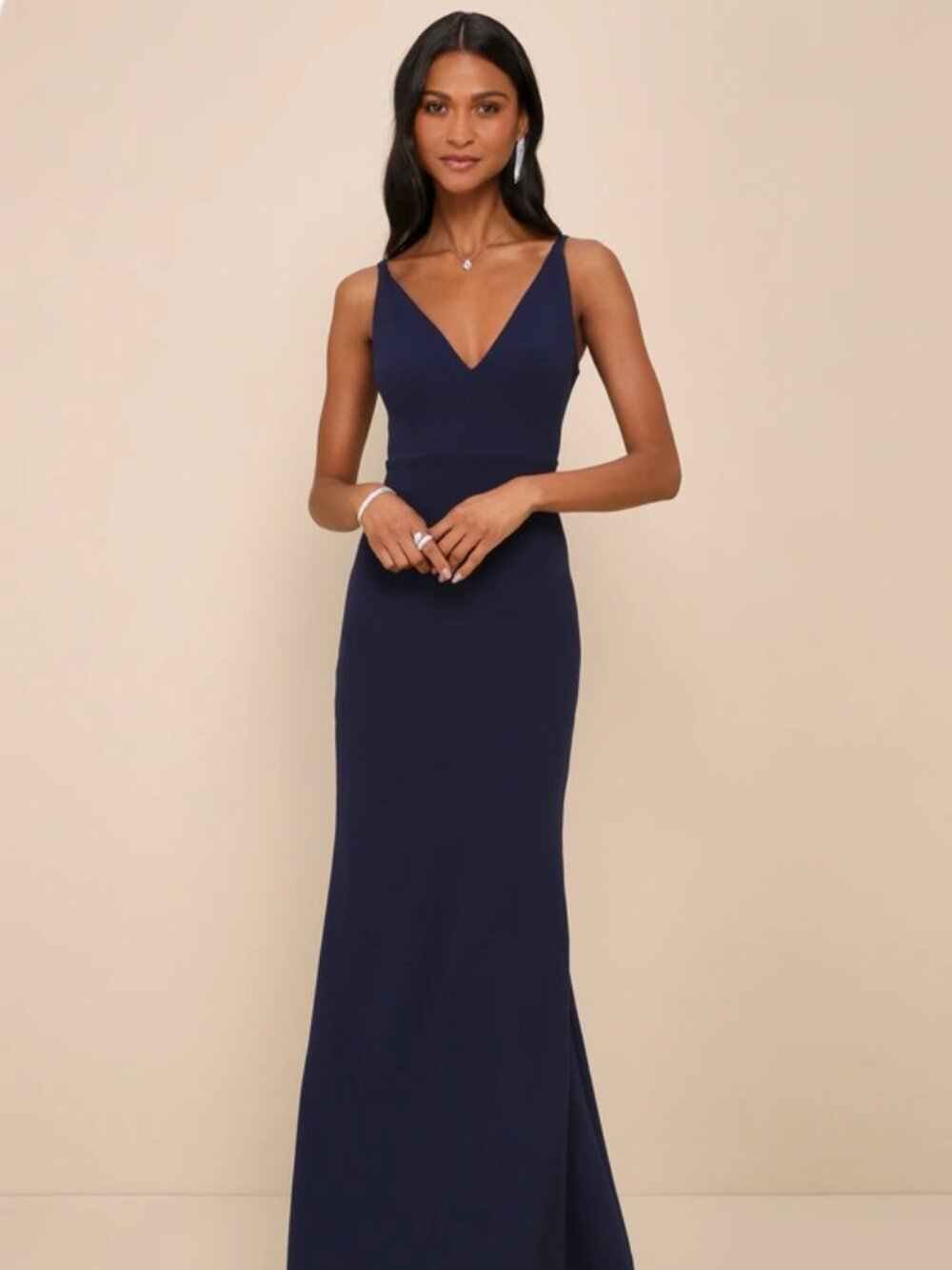NWT Lulus Melora Navy Blue Sleeveless Maxi Dress Size M